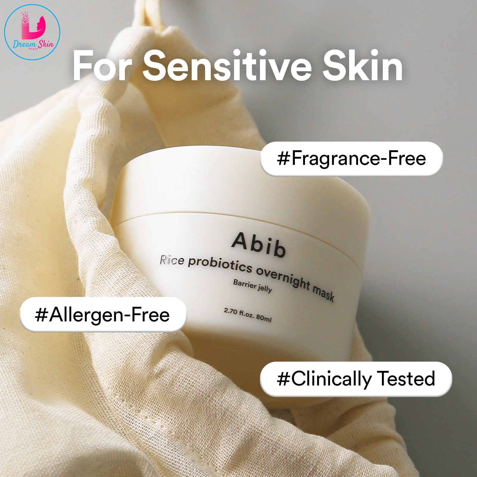 Abib Rice Probiotics Overnight Mask Barrier Jelly, 80ml